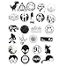 Stickers for Water Bottles Big 50-Pack Cute Cartoon Aesthetic Trendy Stickers for Teens,Girls,Kids Perfect for Waterbottle Laptop Phone Travel Extra Durable 100% Vinyl (Black & White)