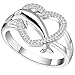 BOHG Jewelry Womens 925 Sterling Silver Plated Heart Dolphin Cute Eternity Ring Love Promise Wedding Band Size 7
