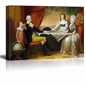 The Washington Family by Edward Savage - Canvas Print Wall Art Famous Painting Reproduction - 12" x 18"