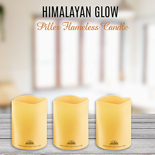 Himalayan Glow HG1205 3 Piece Wbm Pillar Flameless Candles, 3 Inch, Ivory Color (3-Pack) - Thumbnail 7