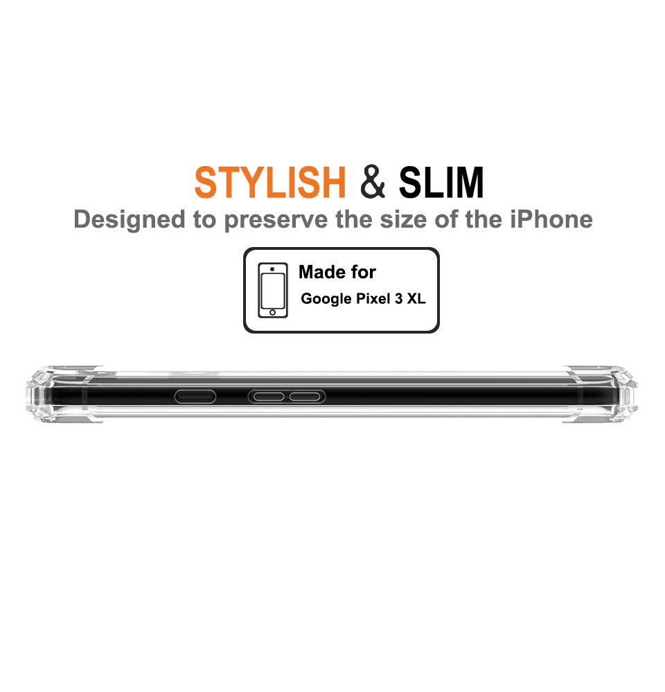 Google Pixel 3 XL Case, Androgate Transparent Slim Soft TPU Cover Bumper Case for Google Pixel XL3, Clear