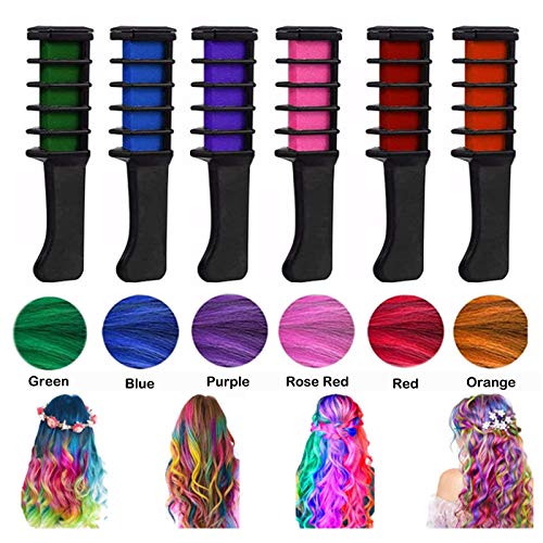 Hair Chalk Comb Temporary Bright NonToxic Kids Hair Color Dye, Gifts