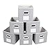 MAX Houser Fabric Cloth Storage Bins,Foldable Storage Cubes Organizer Baskets with Dual Handles for Home Bedroom Storage,Set of 6 (Grey)