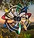 Plow & Hearth Solar Lighted 18 LEDs Flower Metal Wind Spinner | Antique | Bi-Direction Rotors | Dual-Motion | Over 6ft Tall | Easy Assembly