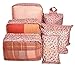 7 Set Travel Cubes,5 Colors Waterproof Mesh Durable Luggage Packing Organizers,1 Travel Shoe Bag,6 Set Packing Cubes (Pink Leopard)
