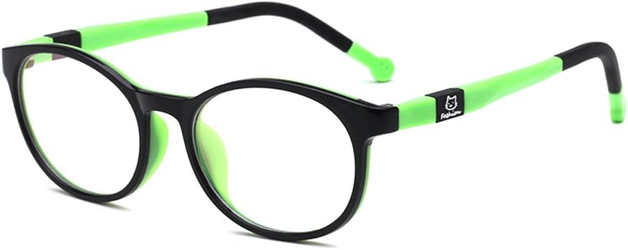 Fantia Kids Safety Flex Optical Big Round Eye Glasses Non-Prescription Glasses Lens Width 48mm Age 6-15