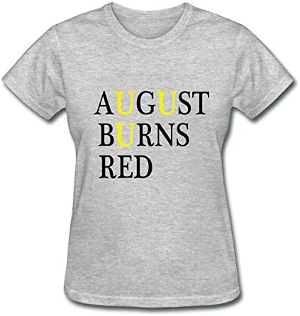 AUGUST BURNS RED Girly Short Sleeve Tee Shirt Design Grey