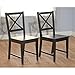 SilkWood Studio Virginia Set of 2 Solid Wood Cross Back Kitchen & Dining Room Chairs, Farmhouse Seating for Modern or Rustic Table, Traditional Style Furniture, Easy Assembly, Black