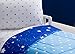 Delta Children 4 Piece Toddler Bedding Set for Boys - Reversible 2-in-1 Comforter - Includes Fitted Comforter to Keep Little Ones Snug, Bottom Sheet, Top Sheet, Pillow Case - Blue Stars