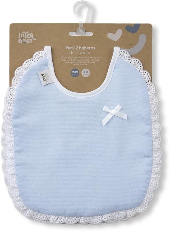 Pack 2 Baberos lacito en azul y gris