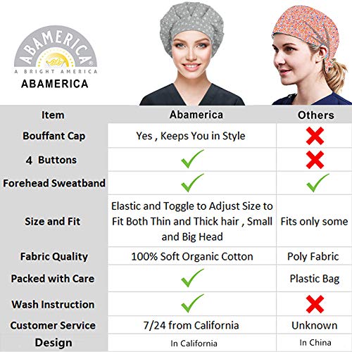 3 Bouffant+Button+Sweatband+Adjustable+Working