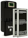 Two (2pk) Samsung Galaxy S5 OEM Original Standard Li-ion Battery 2800mAh for Galaxy S5-Non-Retail Packaging-Black/Silver (Certified Refurbished) plus One (1) Bastex External Dock LCD Battery Charger