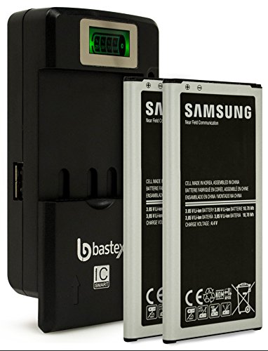 Two (2pk) Samsung Galaxy S5 OEM Original Standard Li-ion Battery 2800mAh for Galaxy S5-Non-Retail Packaging-Black/Silver (Certified Refurbished) plus One (1) Bastex External Dock LCD Battery Charger Two (2pk) Samsung Galaxy S5 OEM Original Standard Li-ion Battery 2800mAh for Galaxy S5-Non-Retail Packaging-Black/Silver (Certified Refurbished) plus One (1) Bastex External Dock LCD Battery Charger