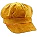 moonsix Newsboy Hat,Plain Cabbie Visor Beret Gatsby Ivy Caps for Women,Yellow(Velvet)
