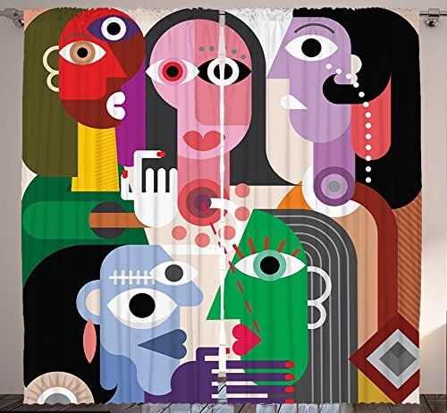 Amazon Com Ambesonne Art Curtains Women With Emotions Modern