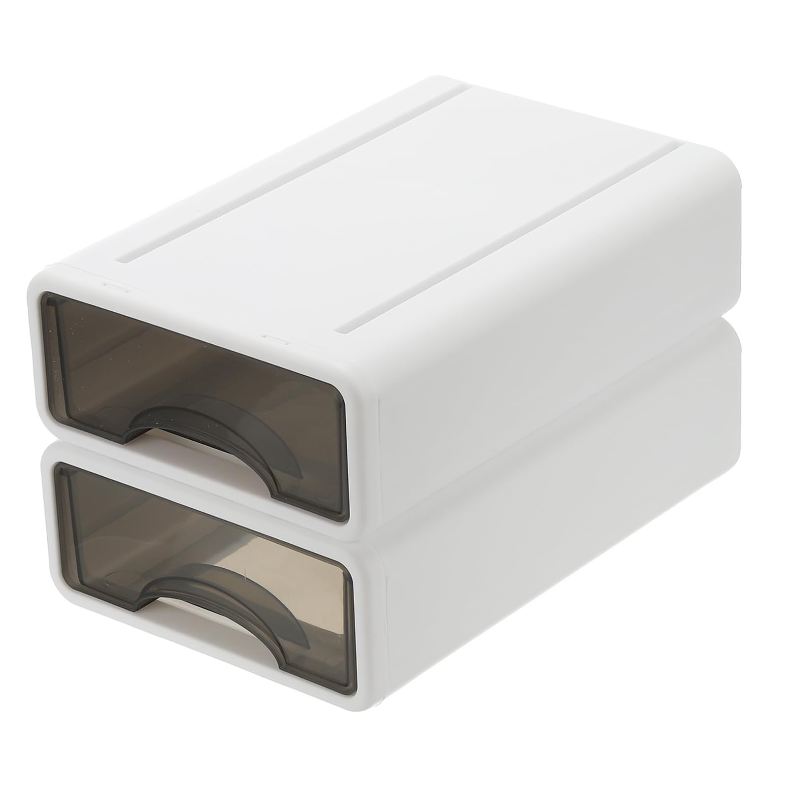 PATIKIL Desk Organizer with Drawers Stackable Storage Desktop Organization with Compartments for Office, Makeup, Pencils, Tape, Erasers, 2Pcs, White