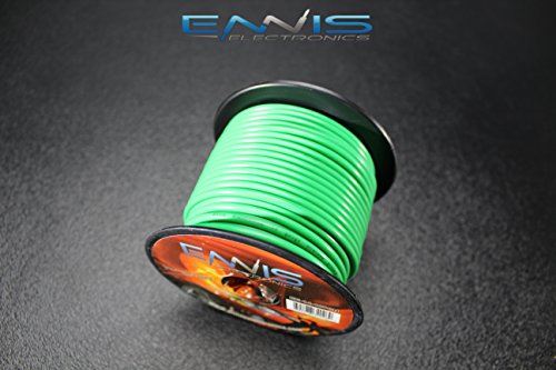 14 GAUGE WIRE GREEN BY ENNIS ELECTRONICS 100 FT SPOOL PRIMARY AUTOMOTIVE AWG COPPER CLAD