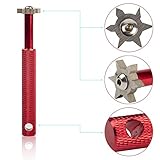 HIFROM Groove Sharpener with 6 Heads - Golf Club Groove Sharpener Re-Grooving Tool and Cleaner for All Irons Pitching Sand Lob Gap and Approach Wedges and Utility Clubs Red Color