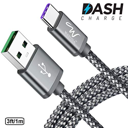 Wayona Nylon Braided Dash Charging Cable (5V/4A) and Data Sync Fast Charge Type C Cable for OnePlus 7, 6T,6,5,5T, 3T, 3