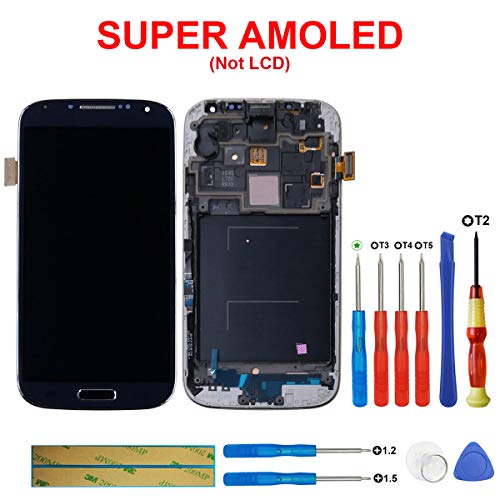 swark AMOLED Compatible with Samsung Galaxy S4 SCH- I545/SPH- L720/SCH- R970 Display Touch Screen Digitizer Assembly with Frame (Mobile Phone Repair Part Replacement)(Black Mist)