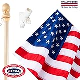 Valley Forge Flag DFS1USA-1 U.S Kit with 2.5ft x 4ft Nylon Flag & 5ft Wood Pole, 0, 0