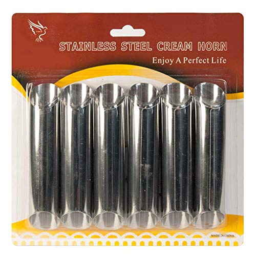 Olymp Cannoli Lot de 6 moules à pâtisserie en Acier Inoxydable 12,5 x 2,5 cm