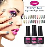 CLAVUZ Starry Gel Nail Polish Pick Any Color Collection Set Soak Off Super Bling Gel Nail Lacquer Glitter Galaxy Nail Art Manicure 8ml New Starter Gift Kit