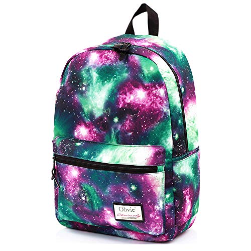 Obvie School Backpack Cool Luminous Schoolbag Unisex Backpack for Teens (Laminate Fabric Green)