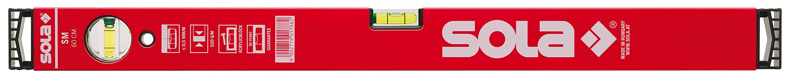 Sola SM RED - Aluminium 80cm Spirit Level with 2 Bubbles