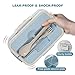 Bento Lunch Box For Kids & Adults With 3 Compartment, Leakproof Lunch Containers With Spoon & Fork Microwave Dishwasher Safe, BPA Free Meal Box With Handle, Wheat Fiber Blue
