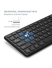 Teclado inalámbrico mouse, Jelly peine 2,4 gHz teclado inalámbrico y mouse Combo Set de tamaño completo con número almohadilla para computadora, portátil, PC, computadora, portátil, Windows