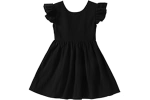 Kionio Baby Girl Toddler Dress Girls Summer Dresses Cotton Sleeveless Halter Tie Back Kid Ruffle Sundress Casual Party Beach