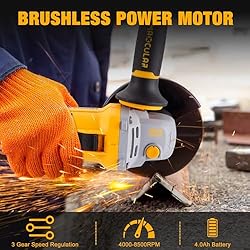 MAXCULAR Cordless Angle Grinder with 2x4.0 AH