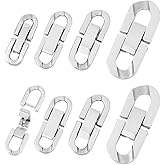 UNICRAFTALE 8Pcs 4 Sizes Stainless Steel Fold Over Clasps Oval Jewelry Extender Set