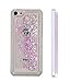 5C case, Cherry Blossom Sakura Liquid Quicksand Bling Heart Case for iPhone 5C,Iphone5C Flowing Floating Moving Love Heart Hard Case(Bling Cherry Pink )