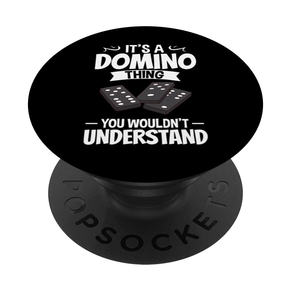 Domino Games Dominoes Funny Gaming Mexican Trains Player PopSockets Swappable PopGrip — image 1
