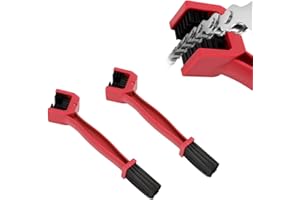 Kewucn 2 PCS Bike or Motorcycle Chain Wahser, Three Side Motorcycle Chain Cleaning Brush, Universal Bicycle Chain Crankset Gear Scrubber Dirt Washing Tool, Motorcycle Accessories (Red)