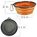 Collapsible Dog Bowl, Comsun 2-pack Dog Travel Bowl, Foldable Expandable Cup Dish for Pet Cat Food Water Feeding Portable Travel Bowl Orange and Black Free Carabiner