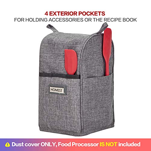 HOMEST Food Processor Dust Cover with Accessory Pockets Compatible with Cuisinart Mini 34 Cup