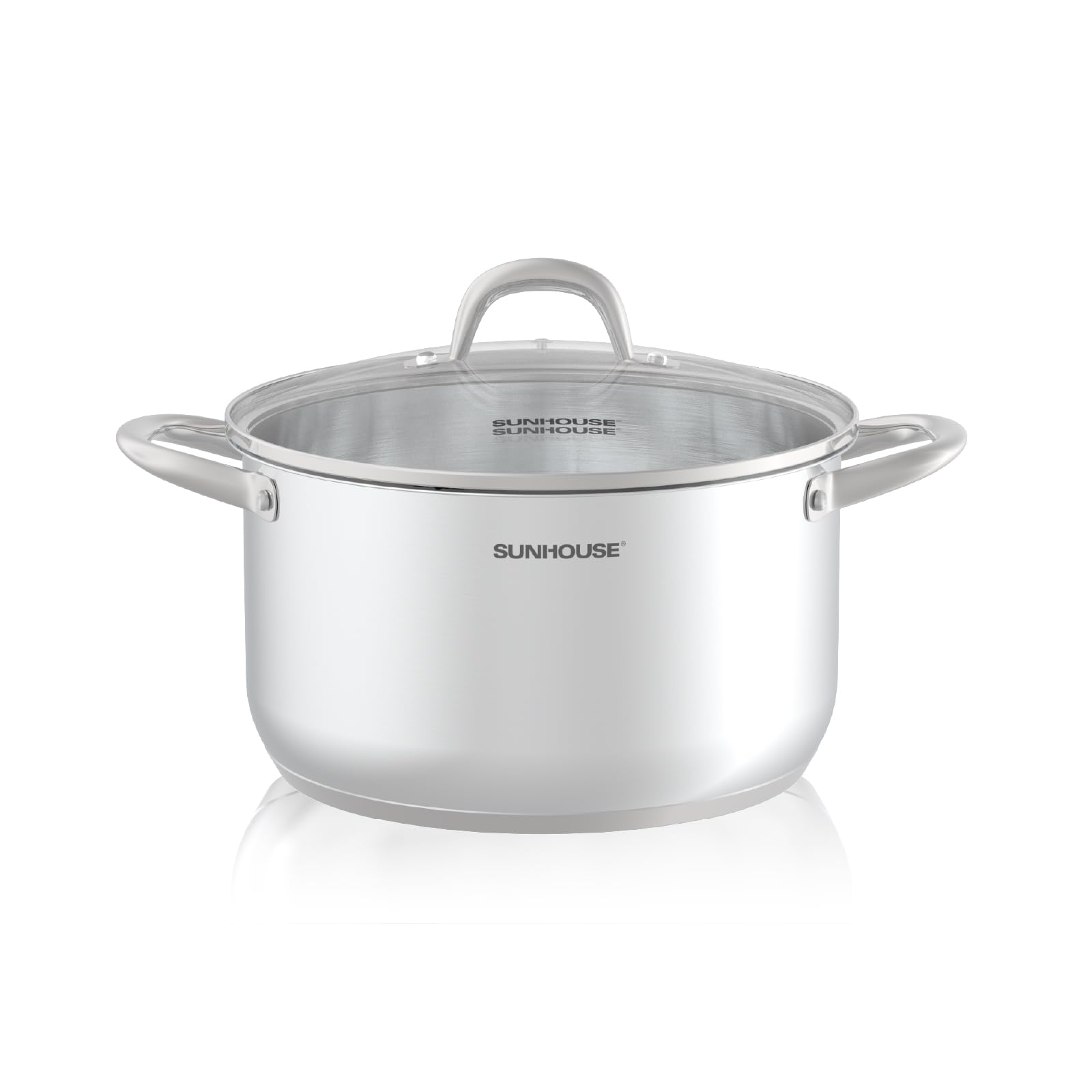 Photo 1 of SUNHOUSE 8 Quart Stock Pot with Lid - 3-Ply Bottom Stainless Steel Pasta Cooking Canning Dutch Oven Pot - Induction Compatible for All Stovetops - Dishwasher Safe & Oven Safe