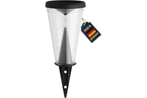 TFA Dostmann Rain gauge, 47.1008, Weatherproof, with Evaporation Protection, Black, Analogue rain gauge L 122 x W 122 x H 305