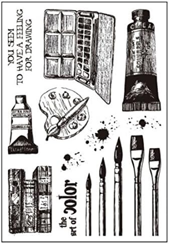 Clear Stamp Painting Brush ♣Buyby Stamping Printing DIY Scrapbook Stencils Template