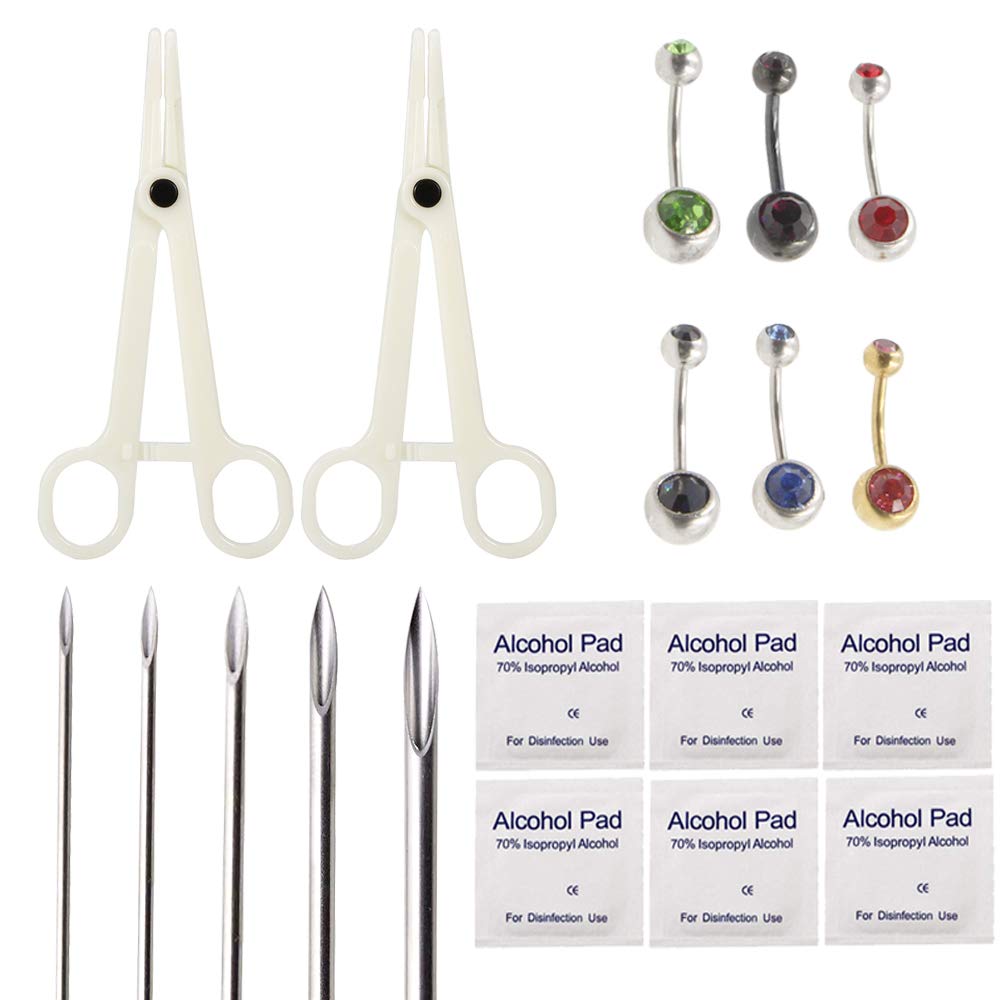 SOTICA 34pcs Piercing kit 12G 14G 16G 18G 20G Stainless