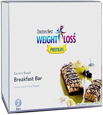 Doctors Best Weight Loss Premium - High Protein Diet Breakfast Bar |Banana Bread| Low Sugar, High Fiber, Medical Grade (7/box)