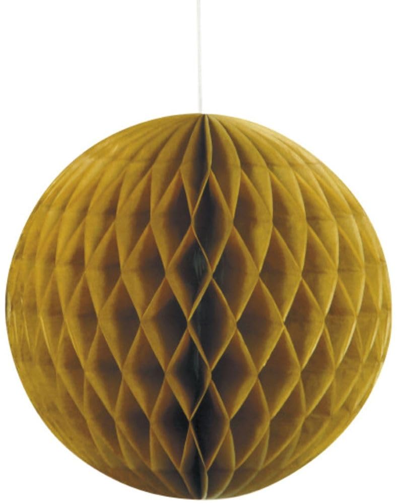 Solid Gold Paper Honeycomb Ball (20cm) 1 Piece - Hanging Decoration, Versatile & Elegant Party Decor