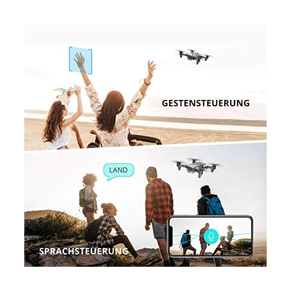 DEERC D20 Drohne mit Kamera HD 720P für Kinder,Faltbar RC Mini Quadcopter mit FPV WiFi Live Übertragung,2 Akku lange… – Bild 6