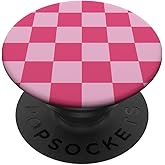 Checkered Pink Checkerboard Pattern PopSockets Adhesive PopGrip