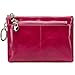 Itslife Triple Zipper Leather Mini Coin Purse Card Holder with Key Chain(Rose)