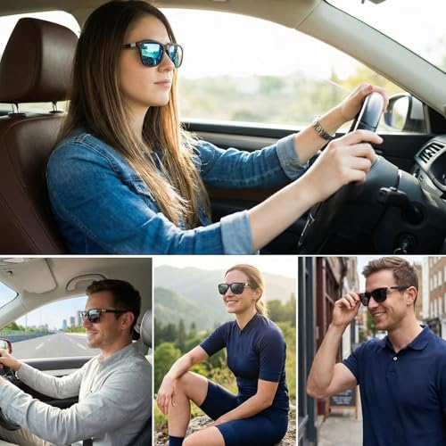 Perfectmiaoxuan Polarized Sunglasses for Men Women UV400 Protection Summer Vacation Running Fishing Travel Glasses Driving Night