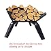 AMAGABELI GARDEN & HOME Fireplace Log Grate 17 inch Wrought Iron Fire Grates Heavy Duty Solid Steel Chimney Hearth 3/4